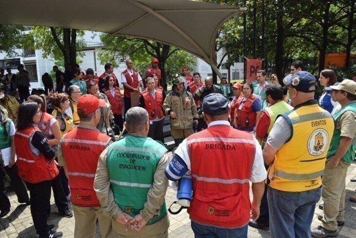 Brigadistas de la UPB en Simulacro Nacional