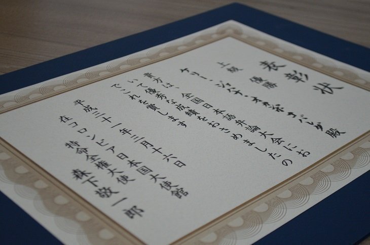 Diploma mejor estudiante de japones