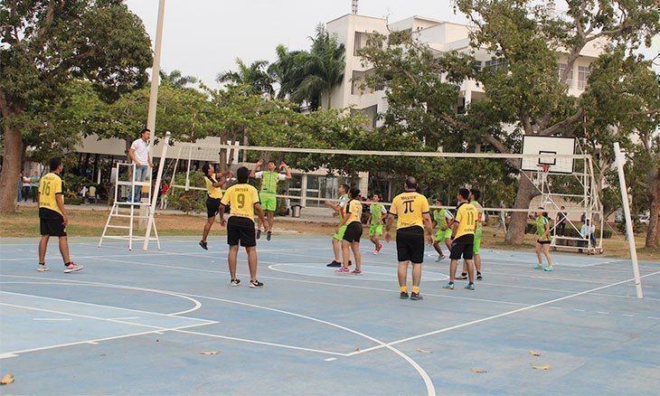 Cancha de voleibol y baloncesto