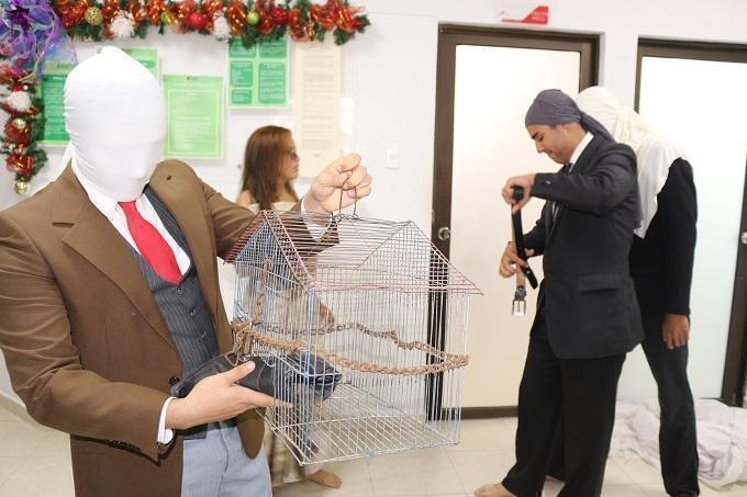 Puesta en escena del performance Lo que los pájaros callan