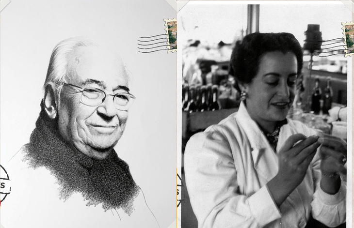 Egresados UPB. De izquierda a derecha: Belisario Betancur y Rebeca Uribe.