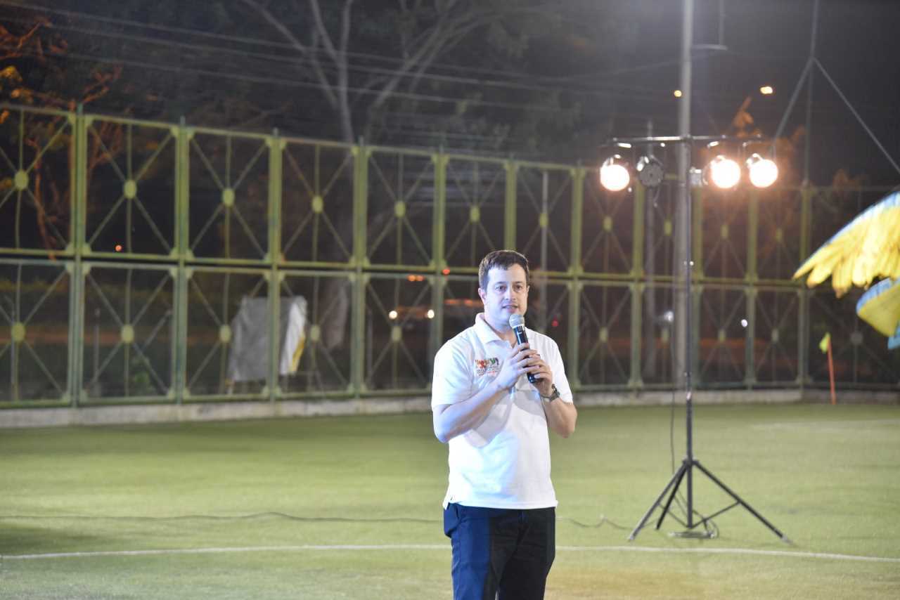 Pbro. Juan Camilo Restrepo Tamayo, rector UPB Montería en medio de su discurso en la inauguración