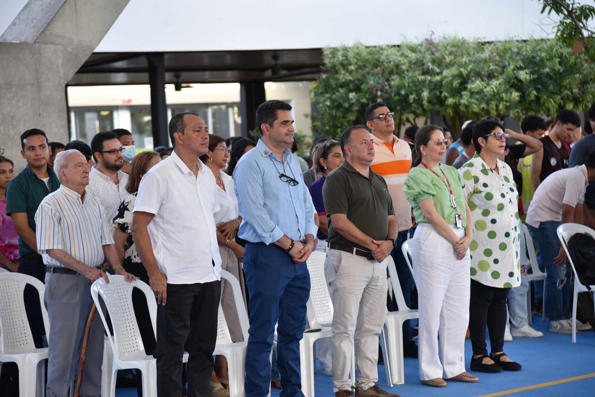 Directivas UPB Montería en la apertura del polideportivo UPB