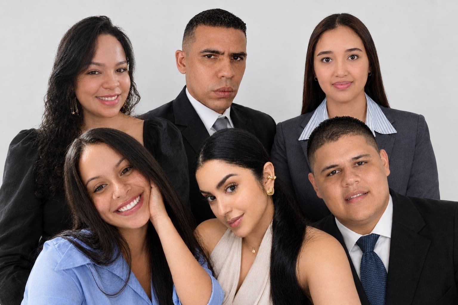 En la parte superior izq. a der: Lina Isaza, Ashley Torres y Jonathan Lucumí . En la parte inferior, Siby Rubiano, Catalina Cruz y Leonardo Giraldo
