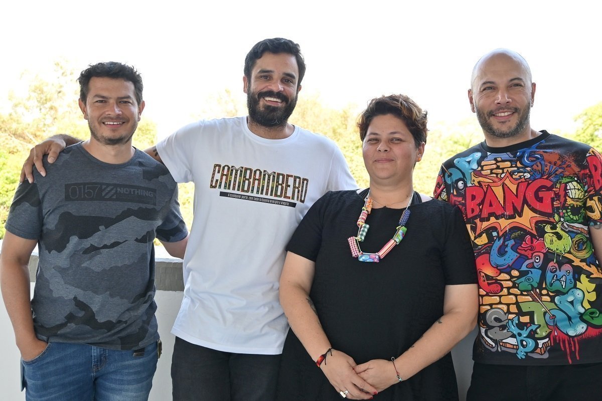 De izquierda a derecha: Faber Andrés Piedrahíta, Danny Jean Paul Mejia, Ana Elena Builes y Juan Diego Martínez.